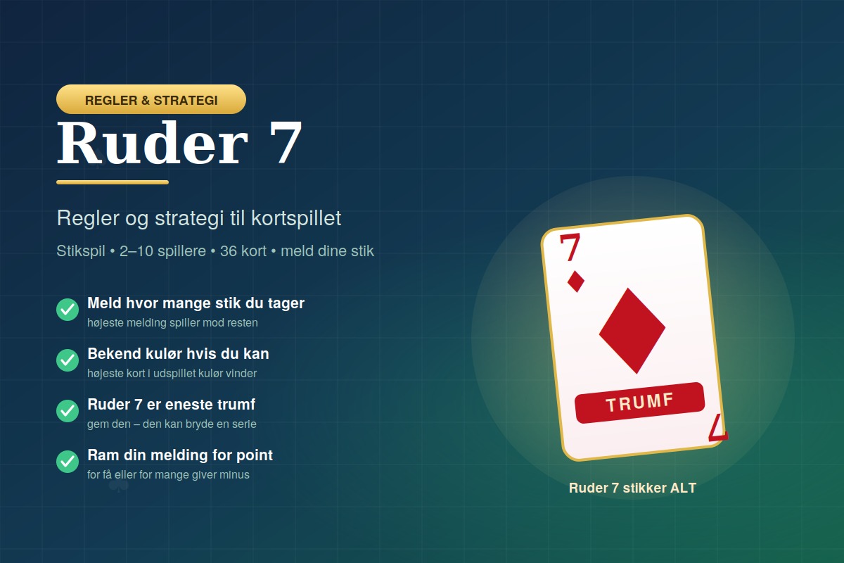 Ruder 7 - regler og strategi til kortspillet
