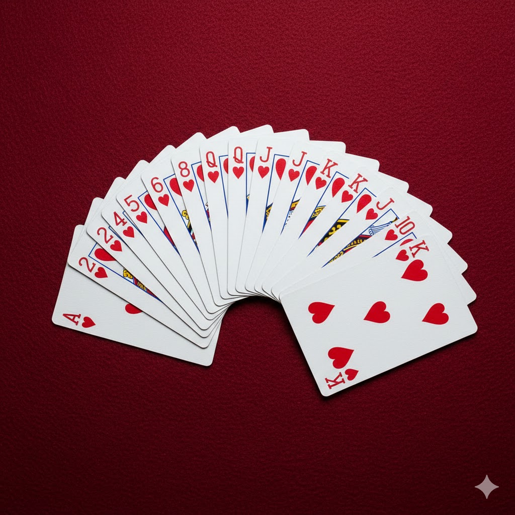 hvor mange hjerter er der i et kortspil